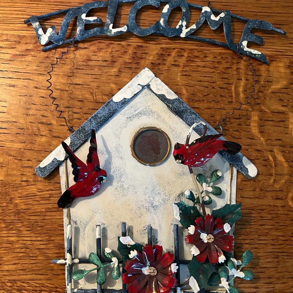 Metal Winter Welcome Metal Hanging